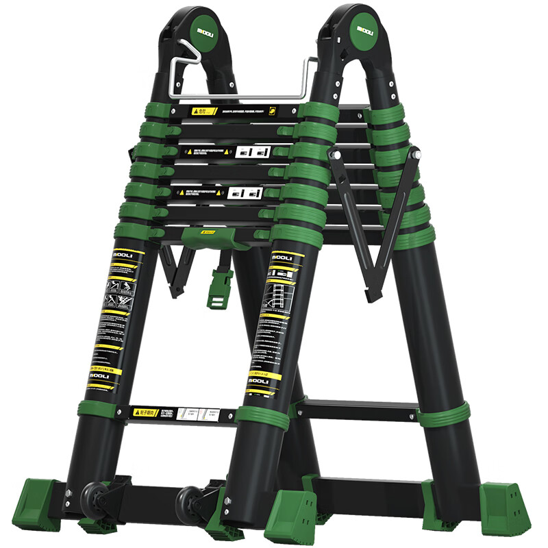 Midoli herringbone ladder, folding ladder, multi-functional ladder, telescopic ladder, aluminum alloy engineering ladder, lifting ladder, thickened climbing ladder, home ladder, straight ladder, multi-function 2.2 = straight ladder 4.4 meters, rubber pedal + large joint *1