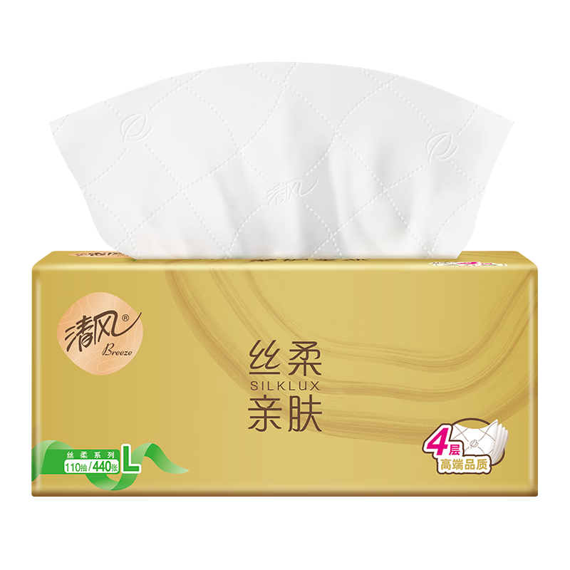 Qingfeng tissue paper, silky 4-layer 110 tissue paper * 24 packs, L size plus size, sanitary napkin tissue, napkin, full box