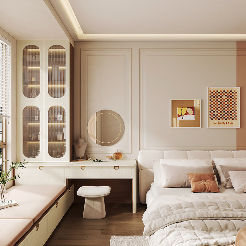 Sofia whole house customized wardrobe bedroom furniture storage tatami bed wardrobe glass door frame combination cabinet price per square meter