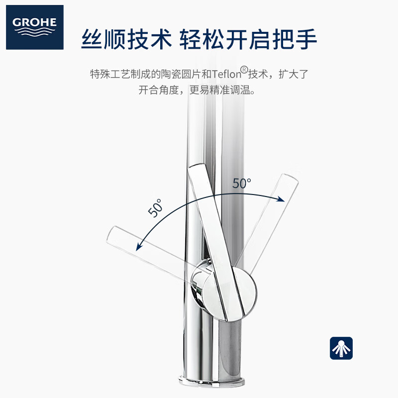 GROHE imported Feile Black Swan rotating telescopic kitchen faucet two-type water outlet splash-proof hot and cold faucet 3148900C