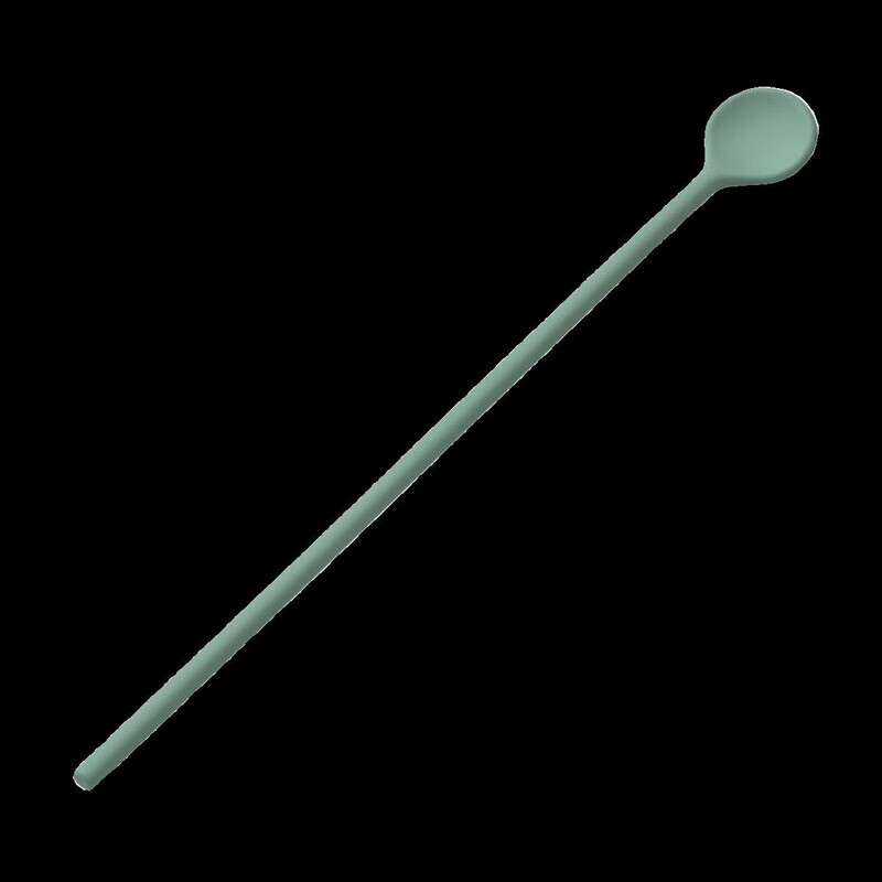 Heart House Creative Korean Food Grade Silicone Stirring Spoon Extended Milk Powder Coffee Stirring Stick Double-Headed Milk Stirring Stick Scraper Mixing Stick Double-Headed Short Green