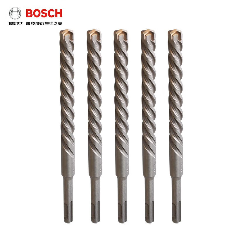 Bosch (BOSCH) electric hammer impact drill bit four pits four blades 5 series round shank two pits cross wall extension extension for concrete drilling 16x250x310mm four blades round shank