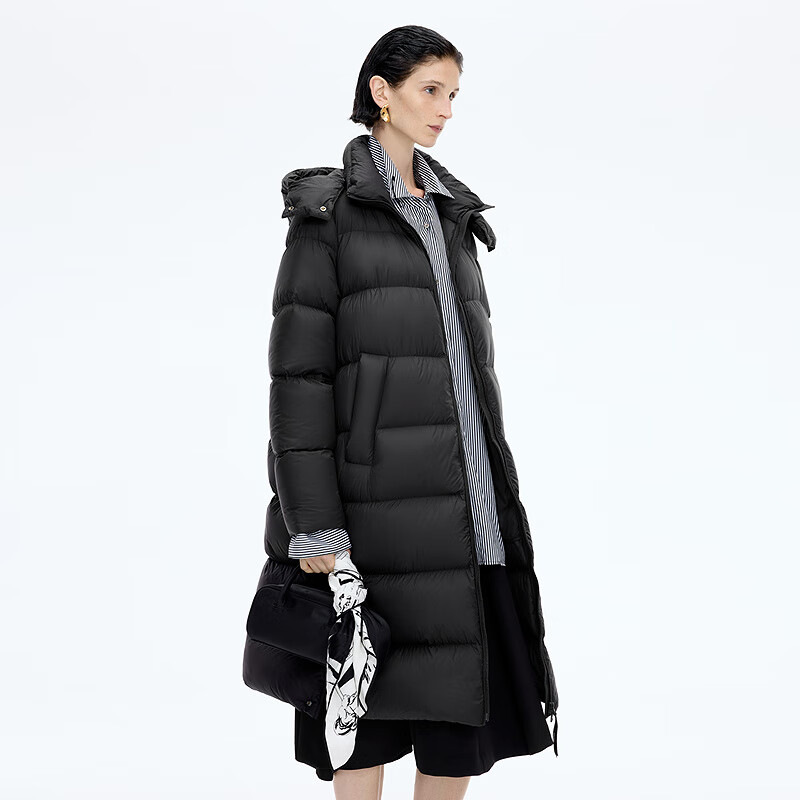 Jiangnan Buyi (JNBY)/Jiangnan Buyi Shopping Mall Same Style 25 Winter New Arrival Down Jacket Long Hooded Loose A Type 5PAC13700