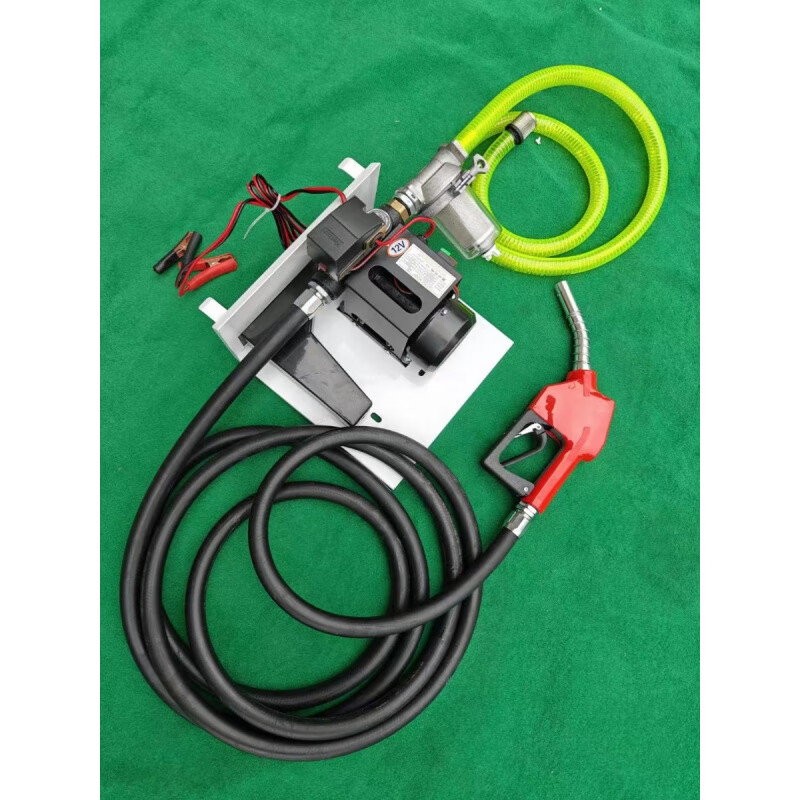 Rennan diesel electric oil pump 12V24V220v fully automatic high-power refueling gun car-mounted ton bucket type refueling machine 12v without metering (inlet pipe 2 meters, outlet pipe 6 meters)