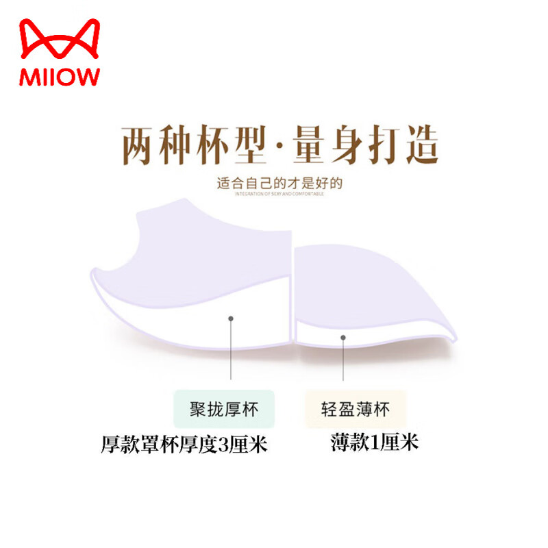 Cat Man (MiiOW) new animal year red bra set push-up side breast underwear women's anti-sagging bra thin/thick red set one size fits all 34/75 size thin 1 cm