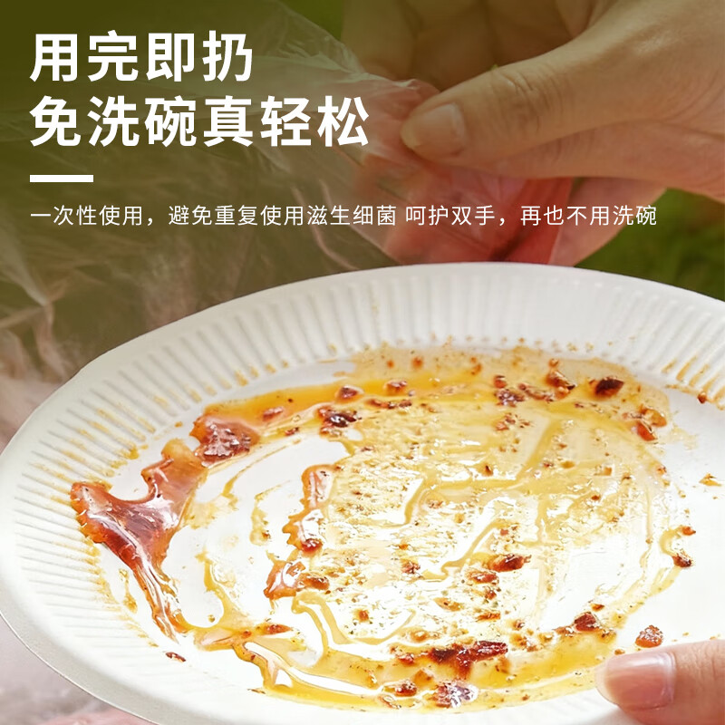 Le Sanhao Disposable Plates 6 inches*50 pieces Biodegradable Paper Plate Cake Paper Plate Handmade Plate Picnic Plate Cutlery