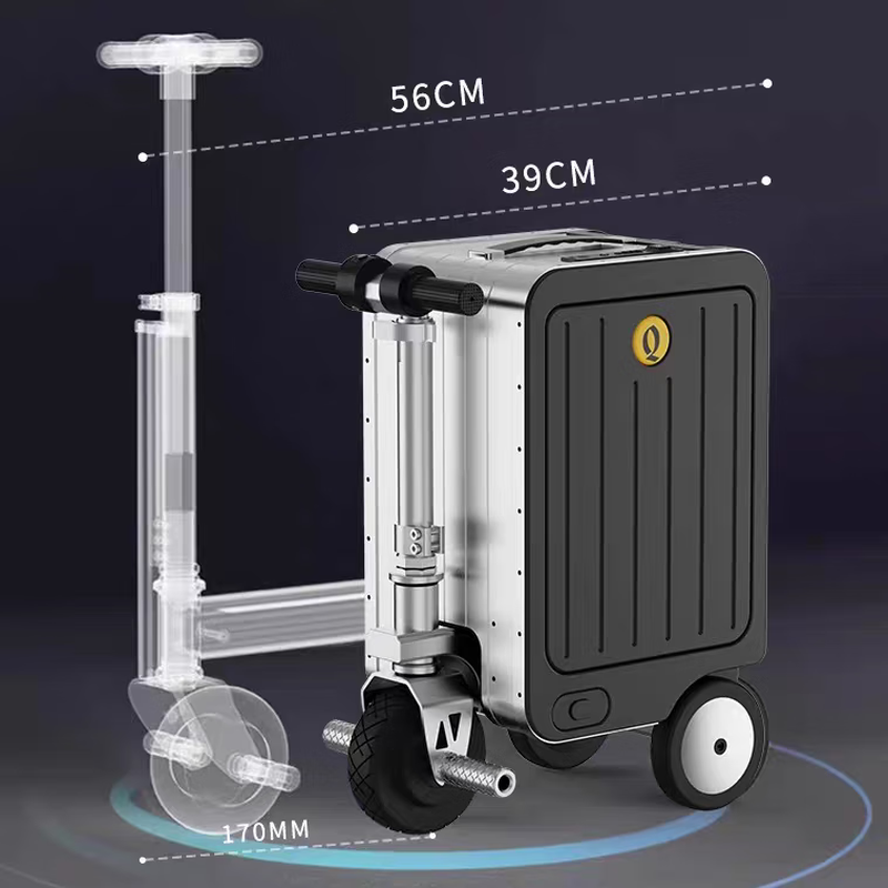 20-inch electric suitcase for people riding, electric suitcase for business travel, fixed speed cruise, children can ride, pink Pro remote control version + fixed speed cruise, 20 inches