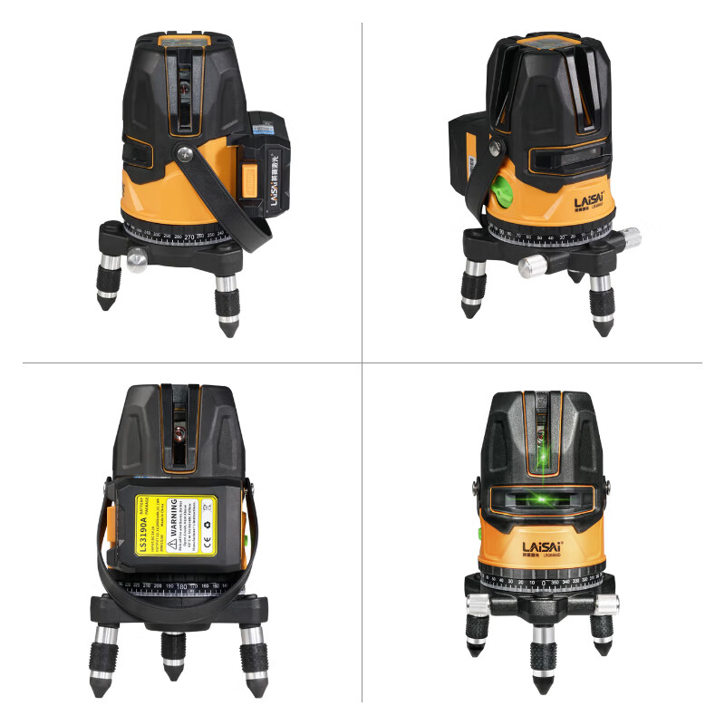Laser laser high-brightness red light level meter LS6860D/LSG6860D five-wire large-capacity lithium battery laser line marking meter green light standard with dual batteries