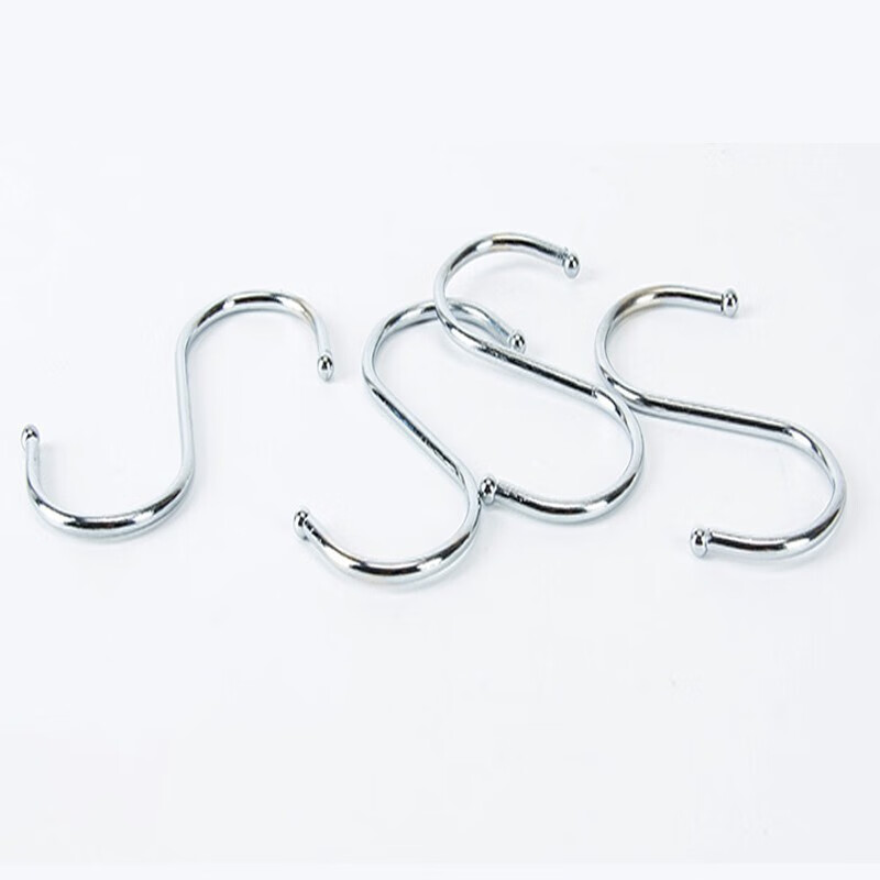 Hasdick S-type hook round head thickened metal multi-functional round pipe hook (10 pcs) HK-7098 medium round pipe hook 9.5cm (10 pcs)