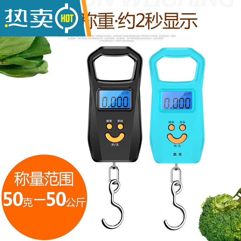 He Jiagong Japan imported quality mini portable spring scale household small scale portable electronic scale 50 portable high-precision home battery model without accessories