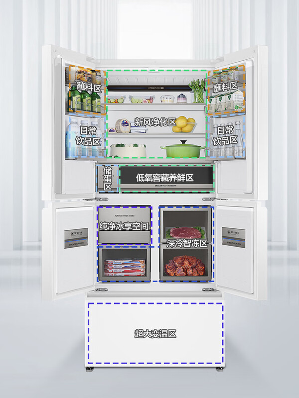 Casarte refrigerator 520L large capacity BCD-520WLCFPM4WKU double sterilization automatic ice making frequency conversion multi-door household 0L expedited delivery