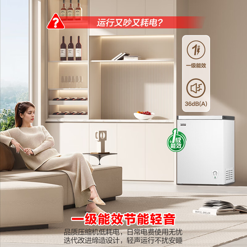 Ronshen micro-frost 145L single-temperature household freezer refrigerator-35 fresh-locking PCM steel plate anti-corrosion liner first-class energy efficiency energy-saving light sound refrigerator BD/BC-145E10HNLAJ