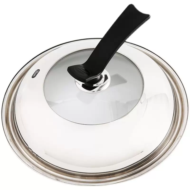Yusenyi pot lid household cap transparent tempered glass heat-resistant steamer wok lid universal stainless steel round soup pot lid A type 30 lid suitable for 2829.5 cm