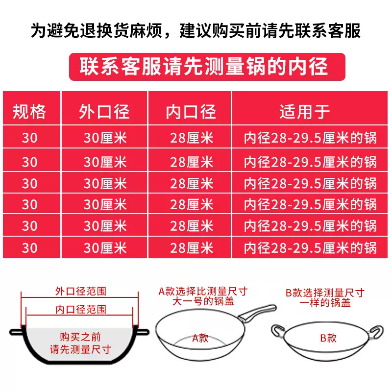 Yusenyi pot lid household cap transparent tempered glass heat-resistant steamer wok lid universal stainless steel round soup pot lid A type 30 lid suitable for 2829.5 cm