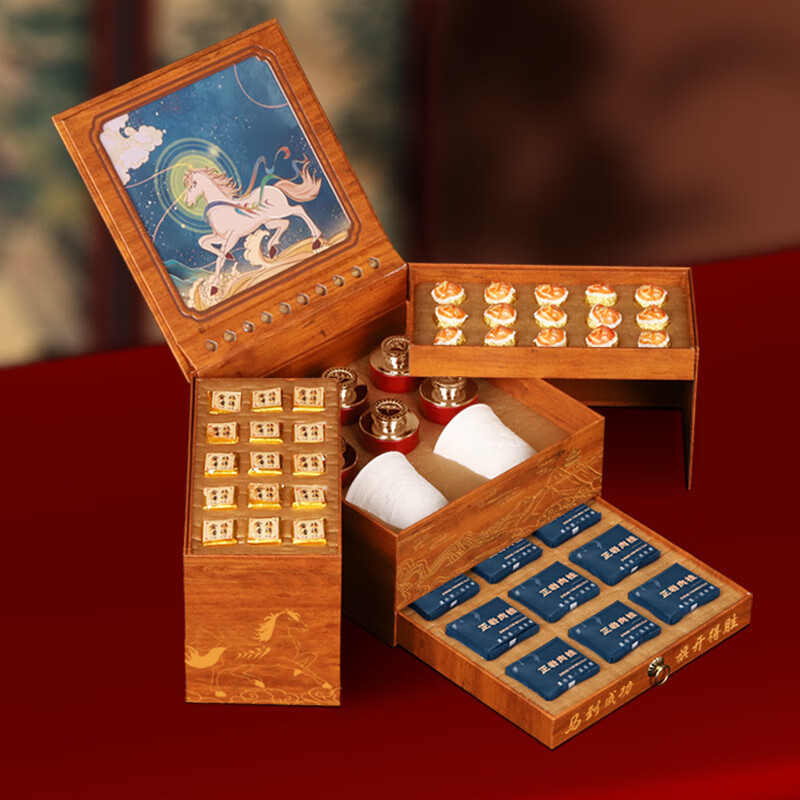 Boxin Heli Four Great Tea Gifts Dahongpao Jinjunmei Lapsang Souchong Tieguanyin High-end Tea Gift Instant Success (Four Great Teas