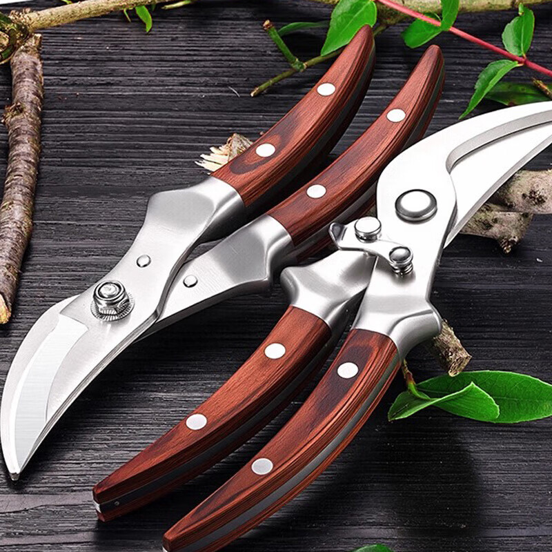 Stainless steel pruning scissors, gardening pruning tools, fruit tree branches, floral pruners, powerful labor-saving scissors, 1 pair of heavy-duty labor-saving scissors + a pair of gloves