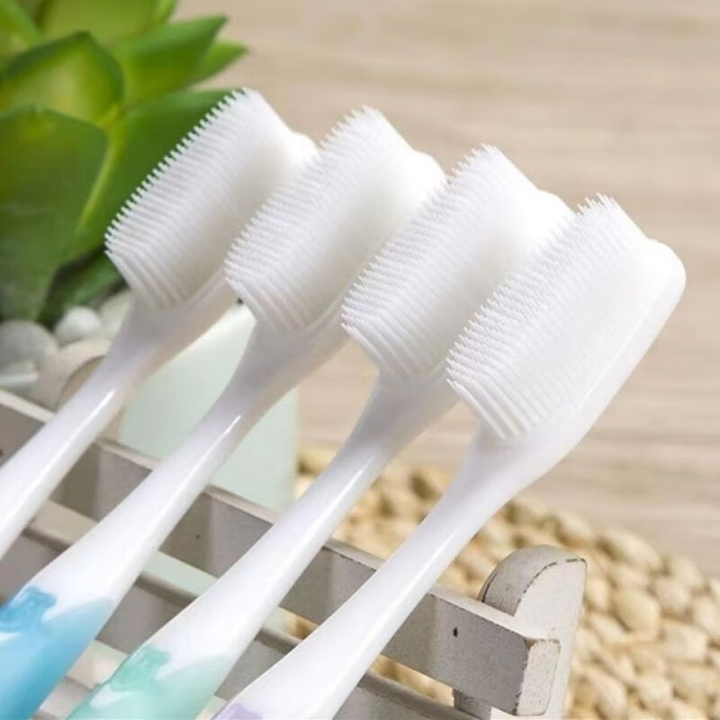 Yongman Nano Toothbrush Soft Bristles Medium Hard Bristles Adult Family Home High-end Silicone Head Toothbrush Medium Hard Bristles 5 Bottles
