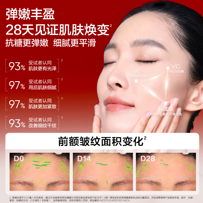 Han Shu Hongman waist water cream anti-wrinkle firming hydrating moisturizing skin care product set water lotion 80ml cream 25g Valentine's Day
