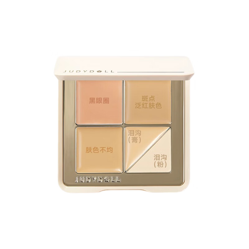 Judydoll Five Color Concealer Palette Concealer Base Makeup Covers Spots, Dark Circles, Brightens Tear Troughs and Nasal Folds 1.5# Natural Skin