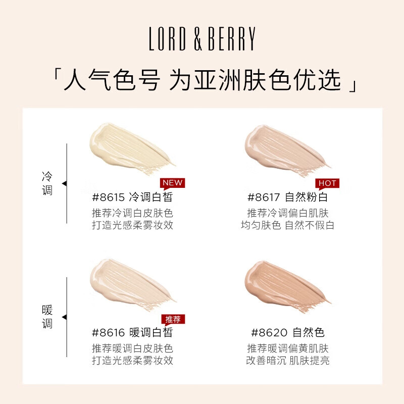 LORD & BERRY Lord & Berry (8620 Yellow and Black Skin) Super Model Liquid Foundation Show Long-lasting Lightweight Concealer for Oily Skin 50ml
