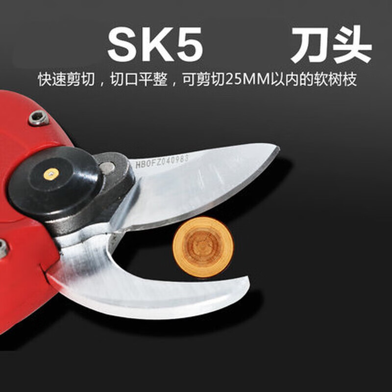 Ichiro Nakamura electric pruning shears for fruit trees, rechargeable household electric shears, powerful thick branch shears, garden wireless scissors 25MM with two lithium batteries, anti-pruning hand protection chip