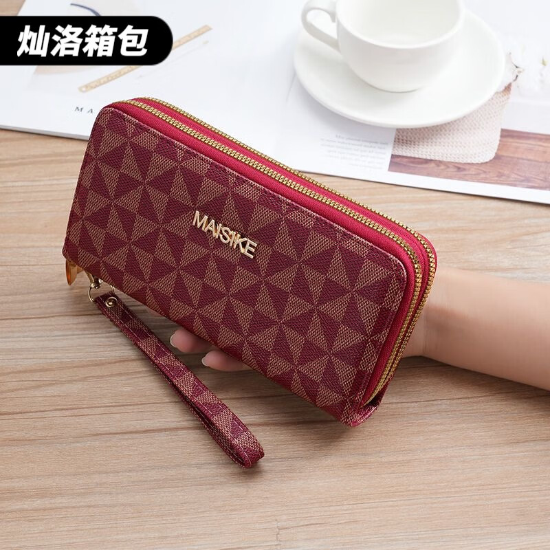 Ye Yu Ms. Wallet Long Double Zipper Mobile Phone Bag Double Layer Student Handbag Large Capacity Small Bag Soft Coin Purse Card Holder 212 Double Zipper White