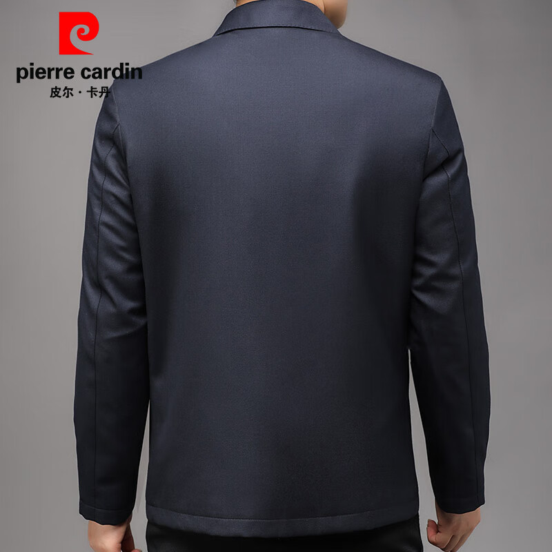 Pierre Cardin jacket men's lapel warm mulberry silk thickened rabbit fur lining warm goose down coat