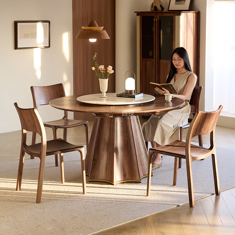 Xizhi North American black walnut modern minimalist home living room and dining room solid wood vertical cabinet large capacity side cabinet storage cabinet 1.35 meters single table