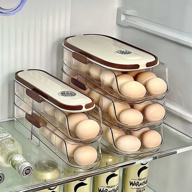 Tanbeiman egg storage box household refrigerator crisper egg storage special side door food grade multi-layer storage box artifact single row - single layer side door storage