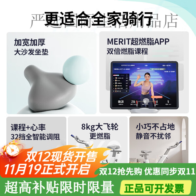 Merrick spinning bicycle self-generating home indoor ultra-quiet fitness equipment Jueying one self-generating version white丨New online competition