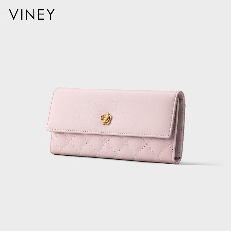Viney cowhide women's wallet large capacity clutch bag student high-end light luxury wallet wallet long multi-card slot coin purse