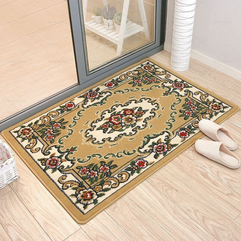 Jiaojing Hui Worshiping Felt Carpet Machine Woven Carpet Door Mat Entry Door Mat Living Room Foyer Dust Removal Foot Mat Thickened Red 60cm*90cm