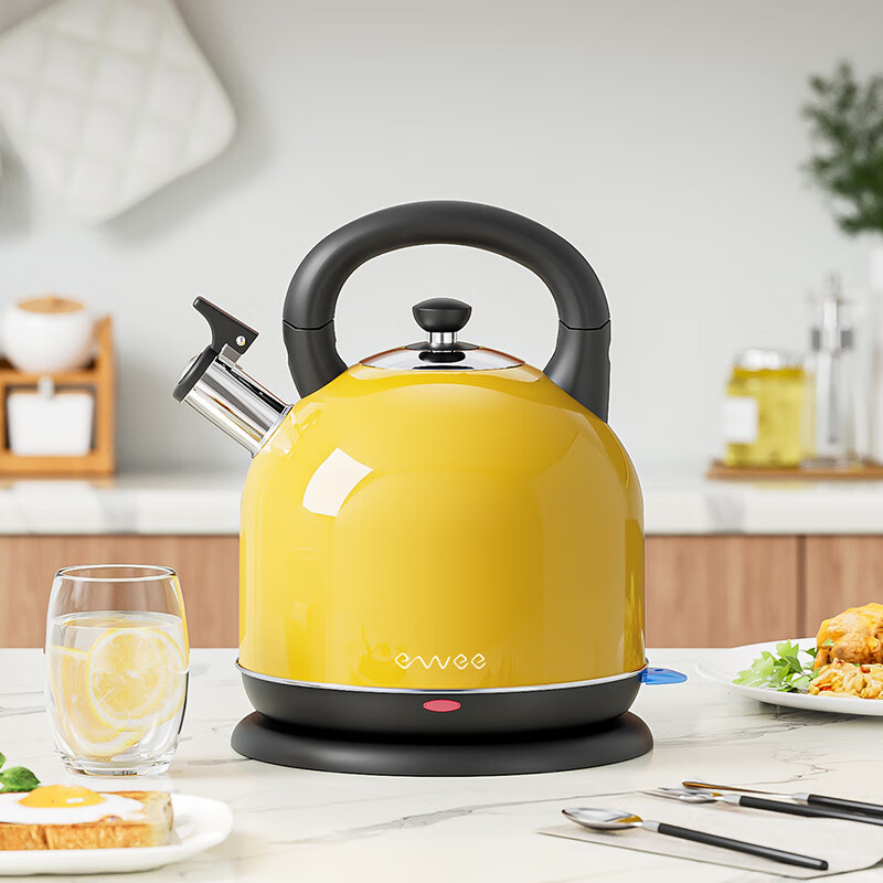 Ewee German ewee electric kettle household large-capacity stainless steel quick-boil kettle automatic power-off kettle quickly boils water_Lemon Yellow 5L 5L