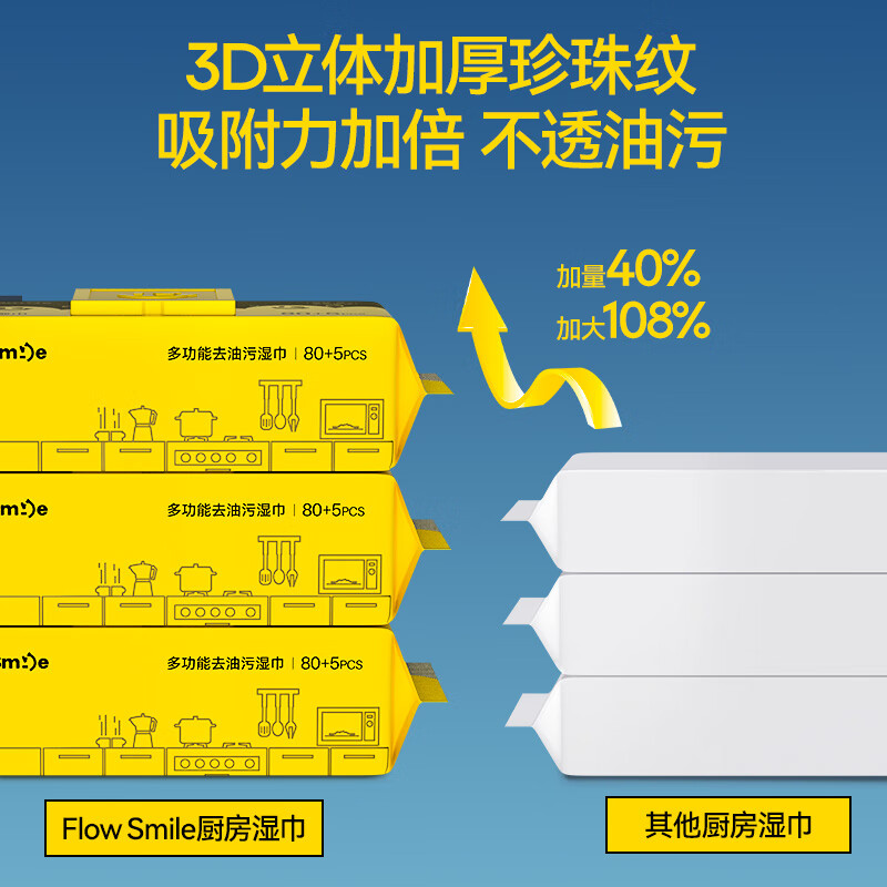 AISHUROU FlowSmile kitchen wipes 85 pumps * 3 pack kitchen grease removal paper lazy rag oil-absorbing paper towels