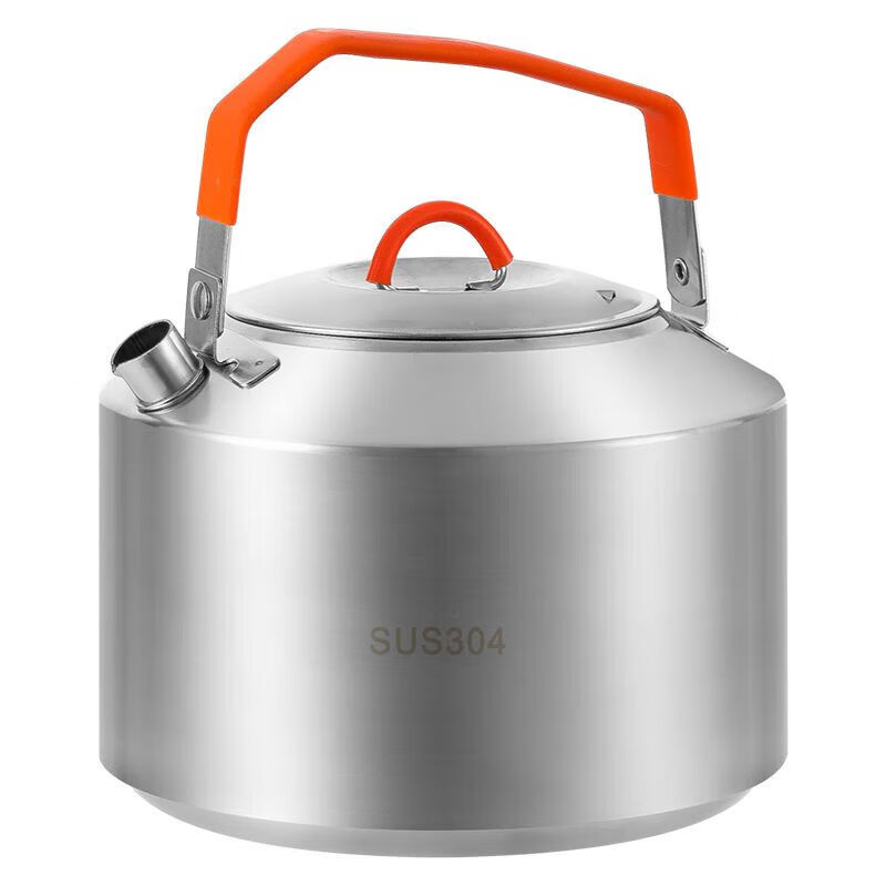 HKNA outdoor kettle 304 stainless steel kettle camping teapot hand brewed coffee pot portable outdoor kettle without mesh bag 1.1 liter 304 stainless steel kettle 1ml