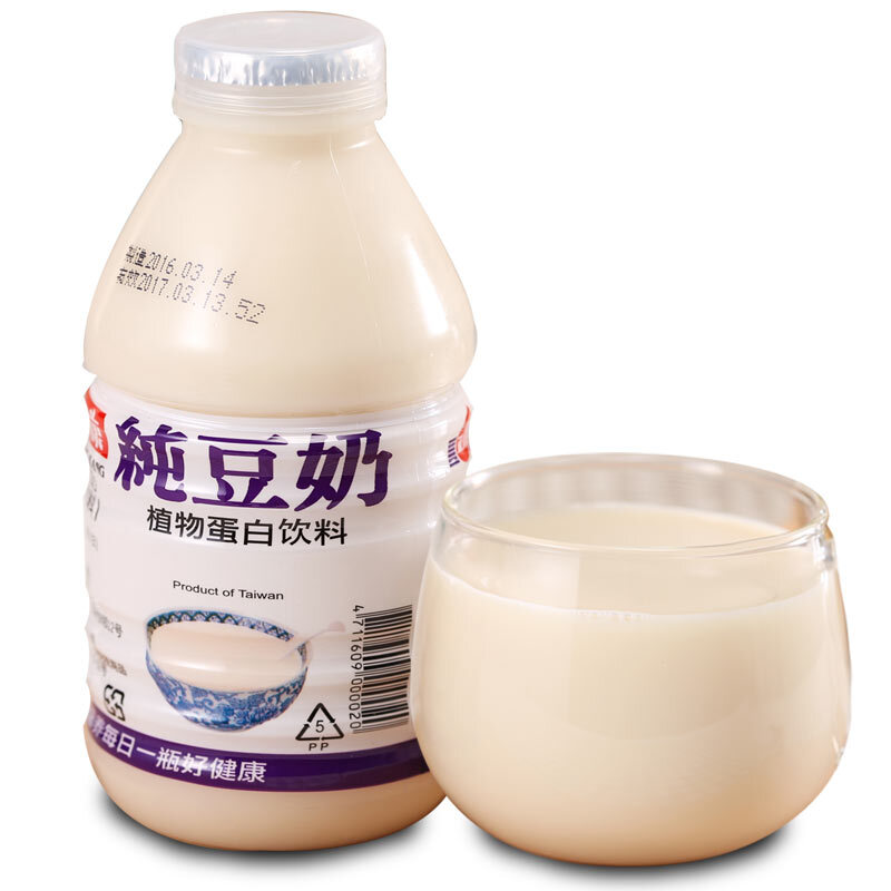 Zhengkang Taiwan imported Zhengkang original pure soy milk drink nutritional breakfast soy milk 330ml bottled pure soy milk pure soy milk 330ML*12 bottles