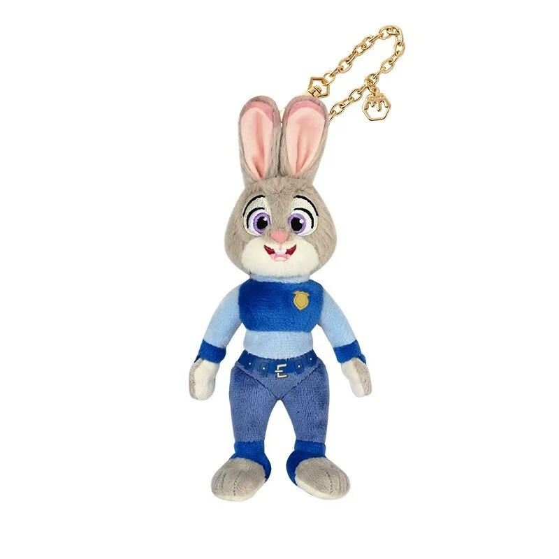 Disney's genuine authorized Zootopia Spring Series Judy Nick Leopard Police Officer Lightning Plush Pendant 10cm Disney Zootopia Judy Sticker Pendant Magnetic and Movable Genuine Authorization + Anti-Counterfeiting Label