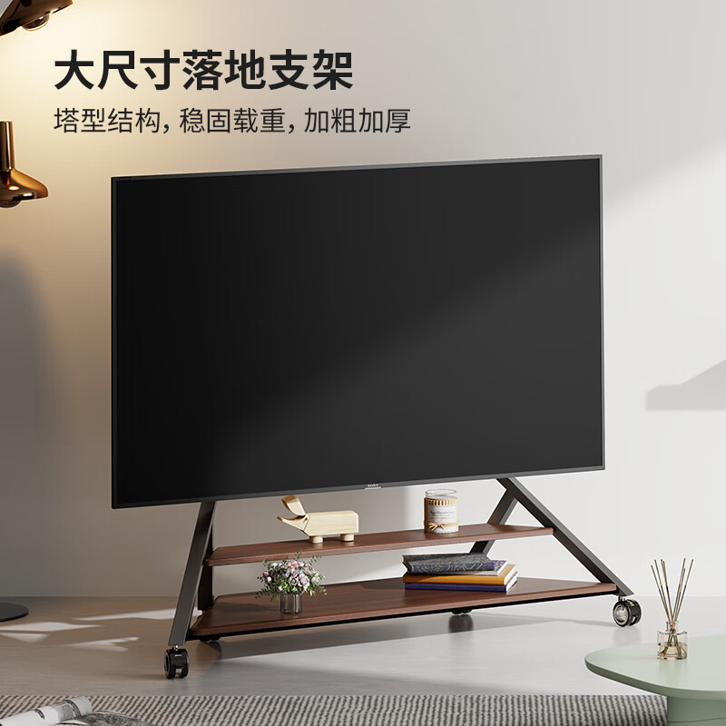 CABTE 55-100-inch TV Art Mobile Bracket Floor TV Cart Suitable for Sony, Xiaomi, Samsung, Huawei, Skyworth Hisense and other mobile TV cabinets and racks
