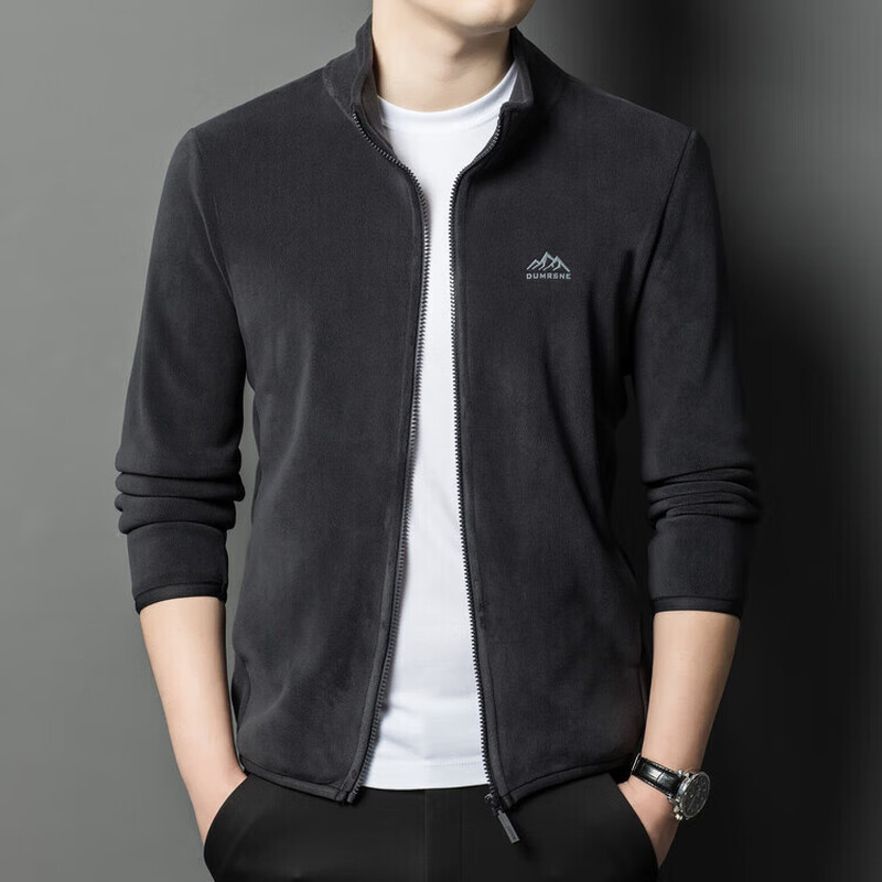 The same winter Austrian velvet stand collar jacket for men, casual sports warm sweatshirt, versatile for young and middle-aged people, green XL 180