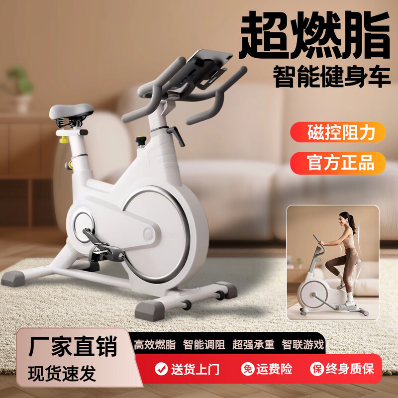 Xunmei weight loss exercise equipment dynamic bicycle gym special large flywheel sports shaping fat burning slimming exercise smart standard black upgraded thickening-Bluetooth version