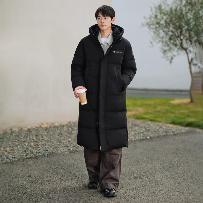 Tambor Down Jacket Unisex Long Hooded Sports Winter Warm Jacket 5550873D Black 175