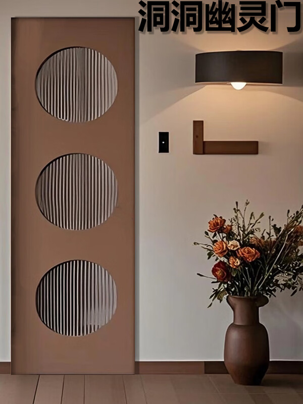 Translational ghost door French medieval style invisible mirror suspended magazine aluminum alloy trackless solid wood ghost door wooden door mirror art ghost door