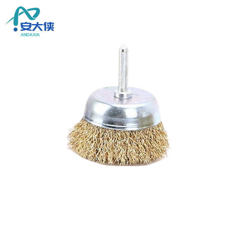 An Daxia wire wheel bowl type electric grinder electric drill wire brush wood grinding rust removal wire wheel polishing grinding wheel with handle 65mm 5 pieces/box ADXMJ0111