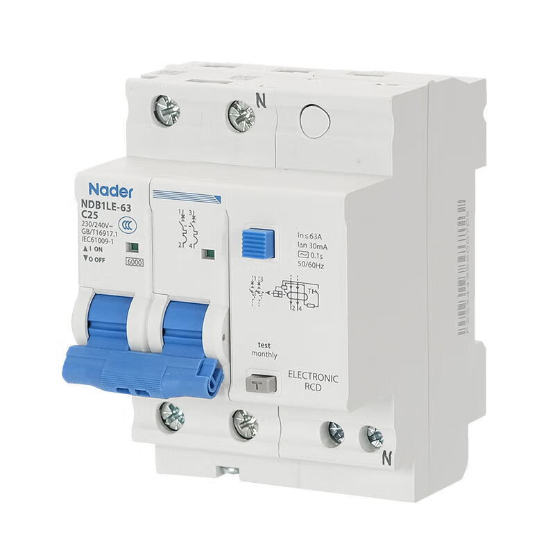 Nader Shanghai Liangxin Electric C-type leakage protection switch circuit breaker 1P+N-4P 1P+N 63A