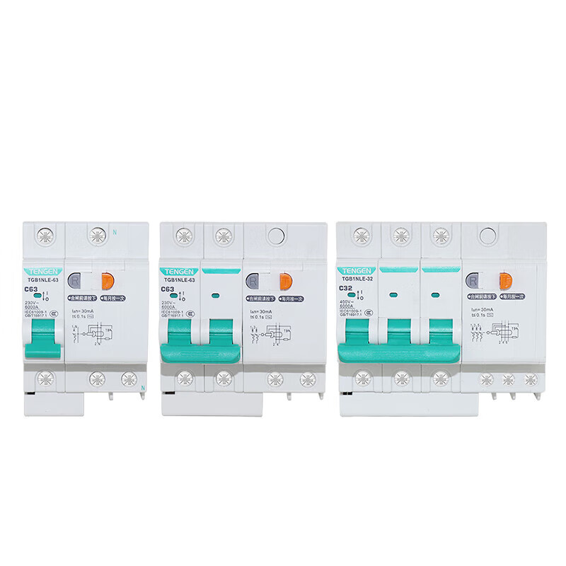 Tianzheng air switch with leakage protection circuit breaker 2P three-phase switch 63A single-phase household leakage protection 4P 125A