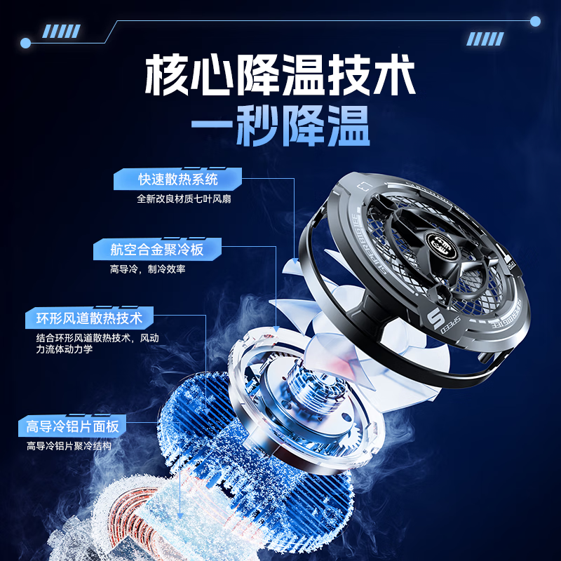 Soying 45W ultra-high power tablet radiator magnetic live broadcast dedicated ipad mobile phone patch game fan plug-in semiconductor cooling game cooling artifact