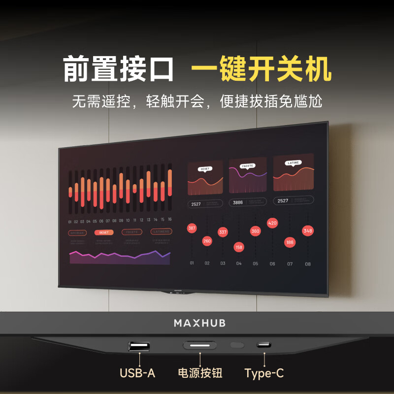 Maxhub75-inch conference TV tablet all-in-one machine 4K ultra-clear wireless projection 4+64G ultra-thin display office training commercial teaching large-screen video conference W75PN5