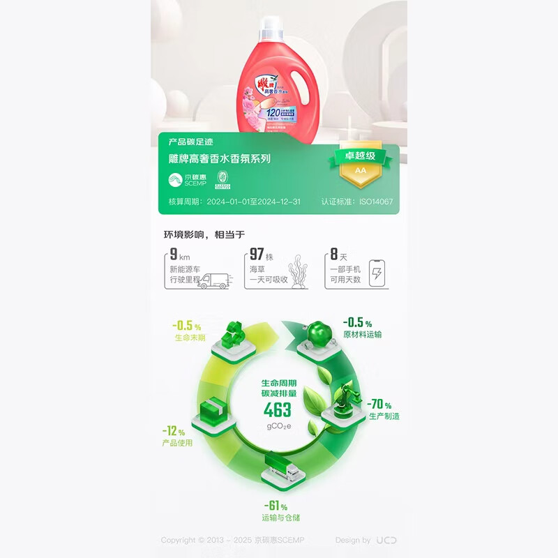 Diaopai high luxury perfume fragrance laundry detergent May rose fragrance 3kg*1 bottle sterilization and odor removal microcapsule fragrance