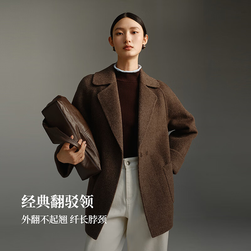 DESIGNICE 2025 winter new smart commuting temperament loose wool coat long-sleeved woolen coat for women extreme gray S