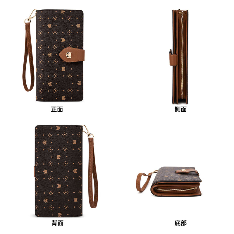 Golden Fox (FOXER) women's wallet, large capacity, long card holder, wallet holder, clutch bag, coin purse, light luxury birthday gift for girls